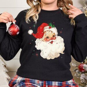Retro Santa Christmas Sweatshirt Festive Winter Holiday Pullover 05